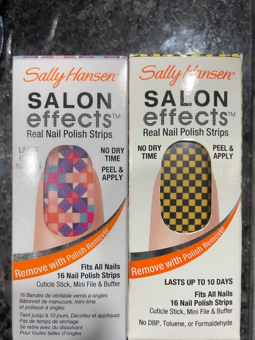 2 Sally Hansen Salon Effects Nail Polish Strips - Multicolor & Yellow/Black